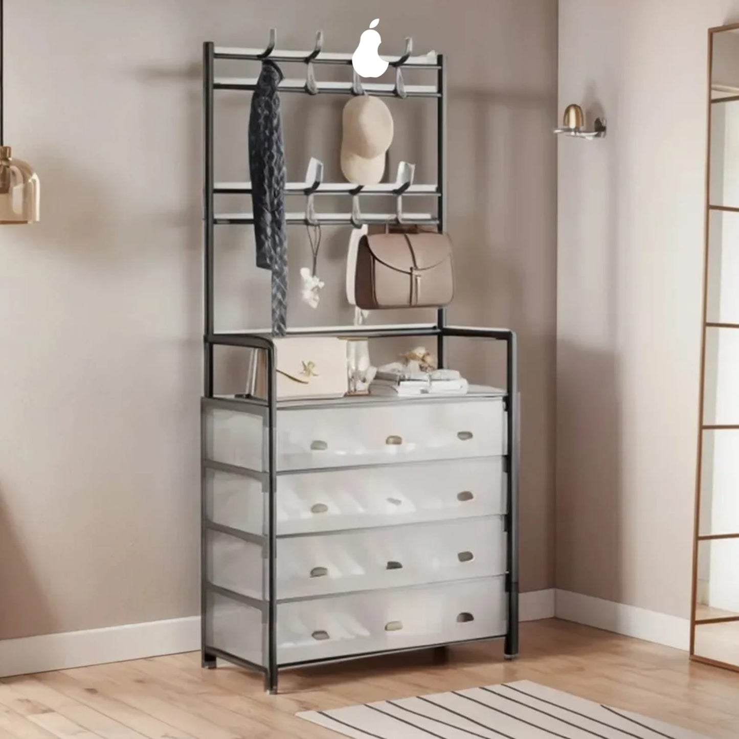 Organizador de zapatos y perchero