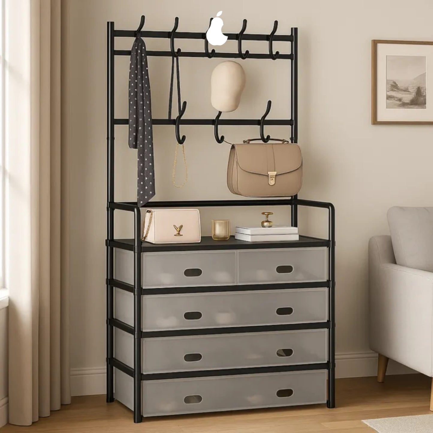 Organizador de zapatos y perchero